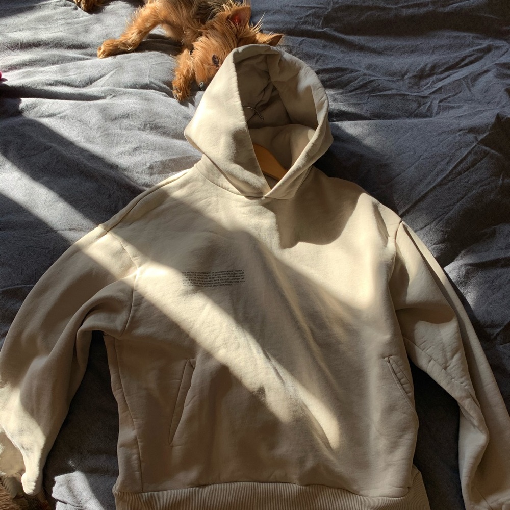 Pangaia stone bone beige heavyweight hoodie, Small